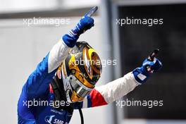 Race winner Robert Shwartzman (RUS) PREMA Racing celebrates in parc ferme. 05.06.2021. FIA Formula 2 Championship, Rd 3, Sprint Race 1, Baku, Azerbaijan, Saturday.