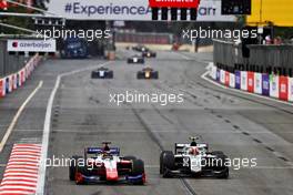 Robert Shwartzman (RUS) PREMA Racing and Ralph Boschung (SUI) Campos Racing battle for position. 06.06.2021. FIA Formula 2 Championship, Rd 3, Feature Race, Baku, Azerbaijan, Sunday.