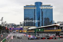Guanyu Zhou (CHN) Uni-Virtuosi Racing and team mate Felipe Drugovich (BRA) Uni-Virtuosi Racing battle for position. 06.06.2021. FIA Formula 2 Championship, Rd 3, Feature Race, Baku, Azerbaijan, Sunday.