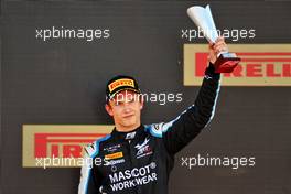 Third placed Christian Lundgaard (DEN) ART celebrates on the podium. 17.07.2021. FIA Formula 2 Championship, Rd 4, Sprint Race 1, Silverstone, England, Saturday.