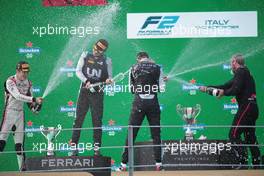 1st place Theo Pourchaire (FRA) ART with 2nd place Guanyu Zhou (CHN) Uni-Virtuosi Racing and 3rd place Christian Lundgaard (DEN) ART. 11.09.2021. Formula 2 Championship, Rd 5, Sprint Race 1, Monza, Italy, Saturday.