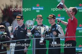 1st place Oscar Piastri (AUS) PREMA Racing with 2nd place Guanyu Zhou (CHN) Uni-Virtuosi Racing and 3rd place Dan Ticktum (GBR) Carlin. 12.09.2021. Formula 2 Championship, Rd 5, Feature Race, Monza, Italy, Sunday.
