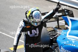 Race winner Guanyu Zhou (CHN) Uni-Virtuosi Racing celebrates in parc ferme. 21.05.2021. FIA Formula 2 Championship, Rd 2, Sprint Race 1, Monte Carlo, Monaco, Friday.