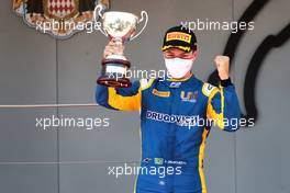 Felipe Drugovich (BRA) Uni-Virtuosi Racing celebrates his second position on the podium. 21.05.2021. FIA Formula 2 Championship, Rd 2, Sprint Race 1, Monte Carlo, Monaco, Friday.