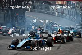 Guanyu Zhou (CHN) Uni-Virtuosi Racing at the start of the race. 22.05.2021. FIA Formula 2 Championship, Rd 2, Feature Race, Monte Carlo, Monaco, Saturday.