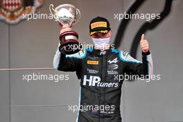 Oscar Piastri (AUS) PREMA Racing celebrates his second position on the podium. 22.05.2021. FIA Formula 2 Championship, Rd 2, Feature Race, Monte Carlo, Monaco, Saturday.