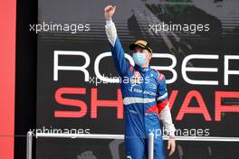 Robert Shwartzman (RUS) PREMA Racing celebrates his third position on the podium. 25.09.2021. FIA Formula 2 Championship, Rd 6, Sprint Race 1, Sochi, Russia, Saturday.
