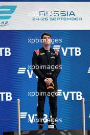 Race winner Dan Ticktum (GBR) Carlin on the podium. 25.09.2021. FIA Formula 2 Championship, Rd 6, Sprint Race 1, Sochi, Russia, Saturday.