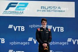 Race winner Dan Ticktum (GBR) Carlin on the podium. 25.09.2021. FIA Formula 2 Championship, Rd 6, Sprint Race 1, Sochi, Russia, Saturday.