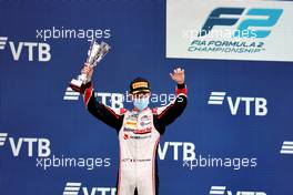 Theo Pourchaire (FRA) ART celebrates his second position on the podium. 26.09.2021. FIA Formula 2 Championship, Rd 6, Feature Race, Sochi, Russia, Sunday.