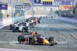 Juri Vips (EST) Hitech. 04.12.2021. FIA Formula 2 Championship, Rd 7, Sprint Race 1, Jeddah, Saudi Arabia, Saturday.