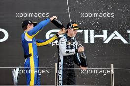 (L to R): Second placed Felipe Drugovich (BRA) Uni-Virtuosi Racing celebrates with third placed F2 champion Oscar Piastri (AUS) PREMA Racing on the podium. 11.12.2021. Formula 2 Championship, Rd 8, Yas Marina Circuit, Abu Dhabi, UAE, Sprint Race 1, Saturday.