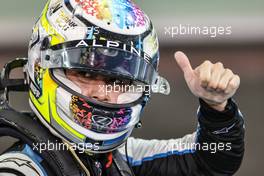 Race winner Guanyu Zhou (CHN) Uni-Virtuosi Racing celebrates in parc ferme. 11.12.2021. Formula 2 Championship, Rd 8, Yas Marina Circuit, Abu Dhabi, UAE, Sprint Race 2, Saturday.