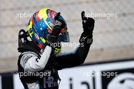 Race winner Oscar Piastri (AUS) PREMA Racing celebrates in parc ferme. 12.12.2021. Formula 2 Championship, Rd 8, Yas Marina Circuit, Abu Dhabi, UAE, Feature Race, Sunday.