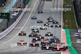 Dennis Hauger (DEN) PREMA Racing leads at the start of the race. 04.07.2021. FIA Formula 3 Championship, Rd 3, Race 3, Spielberg, Austria, Sunday.