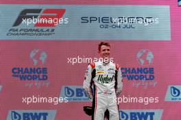 Race winner Frederik Vesti (DEN) ART celebrates on the podium. 04.07.2021. FIA Formula 3 Championship, Rd 3, Race 3, Spielberg, Austria, Sunday.