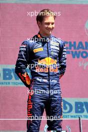 Race winner Dennis Hauger (DEN) PREMA Racing celebrates on the podium. 03.07.2021. FIA Formula 3 Championship, Rd 3, Race 1, Spielberg, Austria, Saturday.