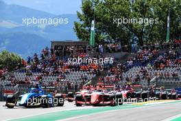 Victor Martins (FRA) MP Motorsport and Olli Caldwell (GBR) PREMA Racing at the start of the race. 03.07.2021. FIA Formula 3 Championship, Rd 3, Race 1, Spielberg, Austria, Saturday.