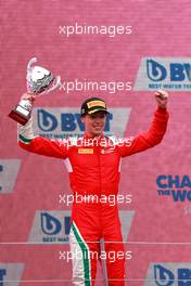 Olli Caldwell (GBR) PREMA Racing celebrates his third position on the podium. 04.07.2021. FIA Formula 3 Championship, Rd 3, Race 3, Spielberg, Austria, Sunday.