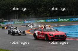 Lorenzo Colombo (ITA) Campos Racing leads behind the Mercedes FIA Safety Car. 28.08.2021. Formula 3 Championship, Rd 5, Race 1, Spa-Francorchamps, Belgium, Saturday.