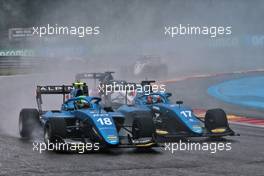 (L to R): Caio Collet (BRA) MP Motorsport and team mate Victor Martins (FRA) MP Motorsport battle for position. 28.08.2021. Formula 3 Championship, Rd 5, Race 1, Spa-Francorchamps, Belgium, Saturday.