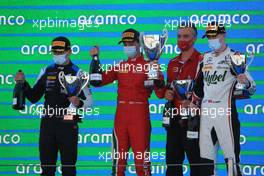 1st place Olli Caldwell (GBR) PREMA Racing, with 2nd place  Frederik Vesti (DEN) ART and 3rdplace Victor Martins (FRA) MP Motorsport. 08.05.2021. FIA Formula 3 Championship, Rd 1, Race 2, Barcelona, Spain, Saturday.