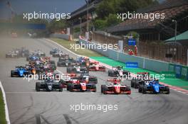 The start of the race. 09.05.2021. FIA Formula 3 Championship, Rd 1, Race 3, Barcelona, Spain, Saturday.