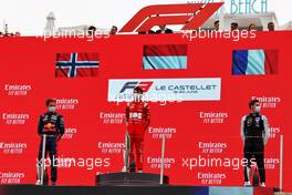 The podium (L to R): Dennis Hauger (DEN) PREMA Racing, second; Arthur Leclerc (FRA) PREMA Racing, race winner; Victor Martins (FRA) MP Motorsport, third. 19.06.2021. FIA Formula 3 Championship, Rd 2, Sprint Race 2, Paul Ricard, France, Saturday.