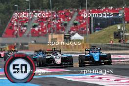 (L to R): Alexander Smolyar (RUS) ART takes the lead on the final lap of the race from Victor Martins (FRA) MP Motorsport. 19.06.2021. FIA Formula 3 Championship, Rd 2, Sprint Race 1, Paul Ricard, France, Saturday.