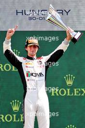 Race winner Lorenzo Colombo (ITA) Campos Racing celebrates on the podium. 31.07.2021. FIA Formula 3 Championship, Rd 4, Race 1, Budapest, Hungary, Saturday.