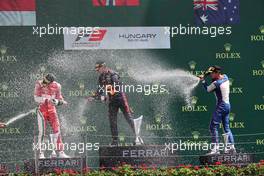 1st place Dennis Hauger (DEN) PREMA Racing with 2nd place Arthur Leclerc (FRA) PREMA Racing and 3rd place Jack Doohan (AUS) Hitech. 01.08.2021. FIA Formula 3 Championship, Rd 4, Race 3, Budapest, Hungary, Sunday.