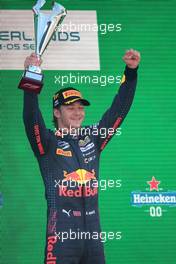 Race winner Dennis Hauger (DEN) PREMA Racing celebrates on the podium. 05.09.2021. Formula 3 Championship, Rd 6, Race 3, Zandvoort, Netherlands, Sunday.