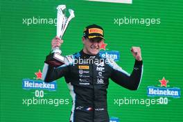 Race winner Victor Martins (FRA) MP Motorsport celebrates on the podium. 04.09.2021. Formula 3 Championship, Rd 6, Race 2, Zandvoort, Netherlands, Saturday.