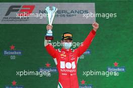 Race winner Arthur Leclerc (FRA) PREMA Racing celebrates on the podium. 04.09.2021. Formula 3 Championship, Rd 6, Race 1, Zandvoort, Netherlands, Saturday.