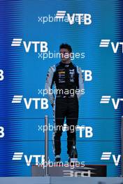 Third placed Victor Martins (FRA) MP Motorsport on the podium. 25.09.2021. FIA Formula 3 Championship, Rd 7, Race 1, Sochi, Russia, Friday.