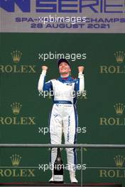 Race winner Emma Kimilainen (FIN) Ecurie W celebrates on the podium. 28.08.2021. W Series, Rd 5, Spa-Francorchamps, Belgium, Race Day.
