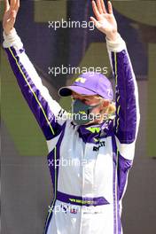 Race winner Alice Powell (GBR) Racing X celebrates on the podium. 17.07.2021. W Series, Rd 3, Silverstone, England, Race Day.