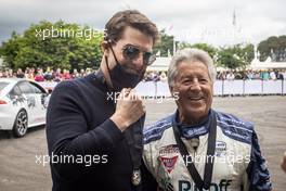 Tom Cruise with Mario Andretti (USA). 09-11.07.2021 Goodwood Festival of Speed, Goodwood, England