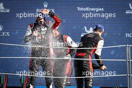 (L to R): race winners Mike Conway (GBR), Jose Maria Lopez (ARG), and Kamui Kobayashi (JPN) #07 Toyota Gazoo Racing, celebrate on the podium. 18.07.2021. FIA World Endurance Championship, Rd 3, Monza, Italy.