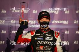 Kamui Kobayashi (JPN) #07 Toyota Gazoo Racing celebrates pole position. 19.08.2021. FIA World Endurance Championship, Le Mans Practice and Qualifying, Le Mans, France, Thursday.