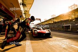 Mike Conway (GBR) / Kamui Kobayashi (JPN) / Jose Maria Lopez (ARG) #07 Toyota Gazoo Racing Toyota GR010 Hybrid makes a pit stop. 06.11.2021. FIA World Endurance Championship, Round 6, Eight Hours of Bahrain, Sakhir, Bahrain, Saturday.