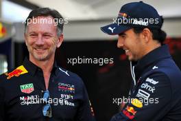 (L to R): Christian Horner (GBR) Red Bull Racing Team Principal with Sergio Perez (MEX) Red Bull Racing. 08.04.2022. Formula 1 World Championship, Rd 3, Australian Grand Prix, Albert Park, Melbourne, Australia, Practice Day.