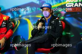 Fernando Alonso (ESP) Alpine F1 Team in the FIA Press Conference. 08.04.2022. Formula 1 World Championship, Rd 3, Australian Grand Prix, Albert Park, Melbourne, Australia, Practice Day.