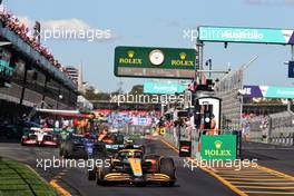 Lando Norris (GBR) McLaren MCL36 leaves the pits. 08.04.2022. Formula 1 World Championship, Rd 3, Australian Grand Prix, Albert Park, Melbourne, Australia, Practice Day.