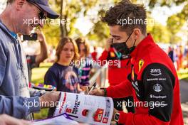 Charles Leclerc (MON) Ferrari with fans. 08.04.2022. Formula 1 World Championship, Rd 3, Australian Grand Prix, Albert Park, Melbourne, Australia, Practice Day.