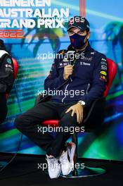 Sergio Perez (MEX) Red Bull Racing in the FIA Press Conference. 08.04.2022. Formula 1 World Championship, Rd 3, Australian Grand Prix, Albert Park, Melbourne, Australia, Practice Day.