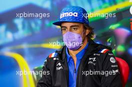 Fernando Alonso (ESP) Alpine F1 Team in the FIA Press Conference. 08.04.2022. Formula 1 World Championship, Rd 3, Australian Grand Prix, Albert Park, Melbourne, Australia, Practice Day.