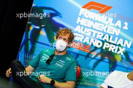 Sebastian Vettel (GER) Aston Martin F1 Team in the FIA Press Conference. 08.04.2022. Formula 1 World Championship, Rd 3, Australian Grand Prix, Albert Park, Melbourne, Australia, Practice Day.
