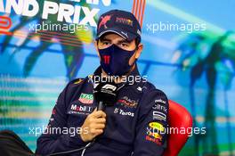 Sergio Perez (MEX) Red Bull Racing in the FIA Press Conference. 08.04.2022. Formula 1 World Championship, Rd 3, Australian Grand Prix, Albert Park, Melbourne, Australia, Practice Day.