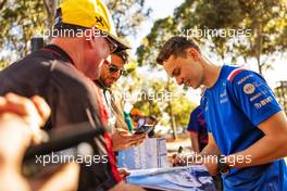 Oscar Piastri (AUS) Alpine F1 Team Reserve Driver with fans. 08.04.2022. Formula 1 World Championship, Rd 3, Australian Grand Prix, Albert Park, Melbourne, Australia, Practice Day.